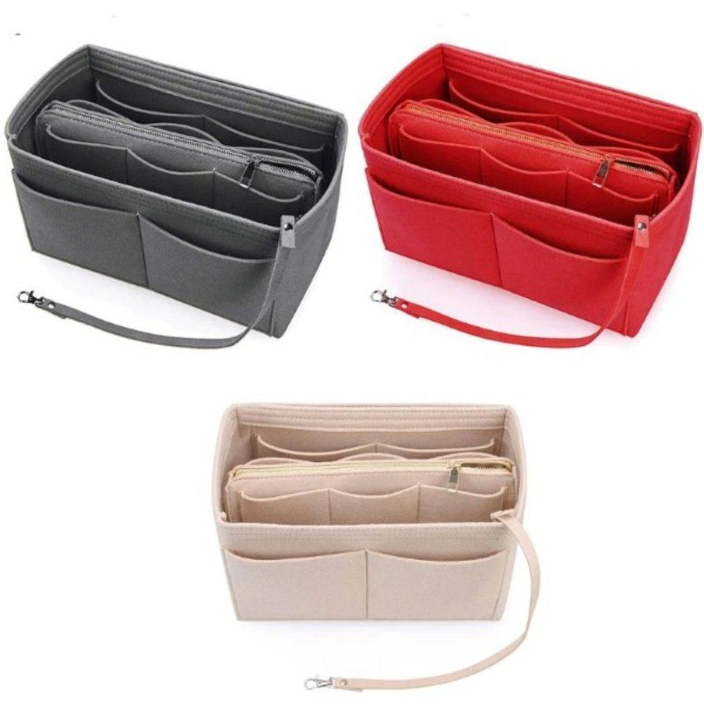 Insert/Organizer- Medium- Designer Handbags/Totes -Wine Red Style1 - Picture 10 of 10
